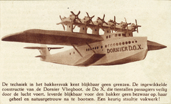99189 Afbeelding van een Dornier D.O.X. watervliegtuig, een inzending voor de Internationale Tentoonstelling van ...